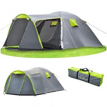 Campela Tente Tropicale Verte – 4 Personnes – Étanche 3000 mm – Moustiquaire Intégrée