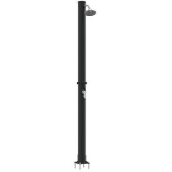 Douche extérieure solaire 217 cm Noir PVC et Aluminium