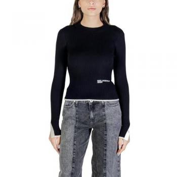 Camiseta Elegante Karl Lagerfeld Negra, Manga Larga