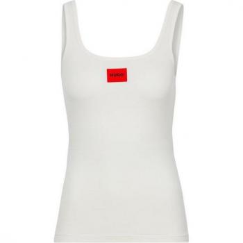 Naturel Damesvest met Hugo Rode Logo