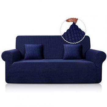 TAOCOCO Housse de Canapé Extensible Jacquard 3 Places Bleu foncé