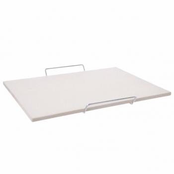 Pizza Cooking Stone with Metal Handles 44x30 cm