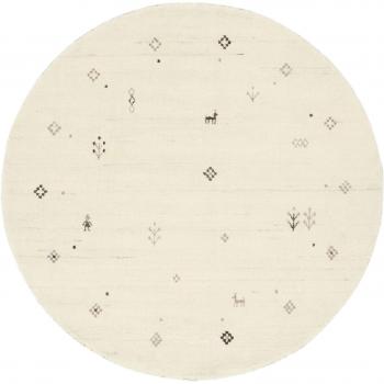 Tapis Gabbeh Giza Ivoire Clair Ø 150