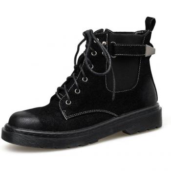 Gdgydh Women's Low Heel Black Ankle Boots