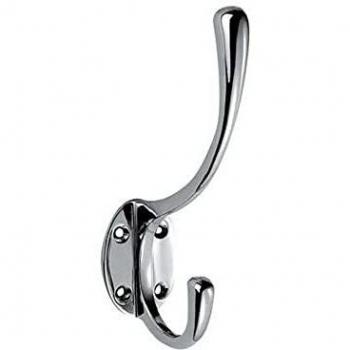 Victorian Hat and Coat Hook Satin Chrome 46mm