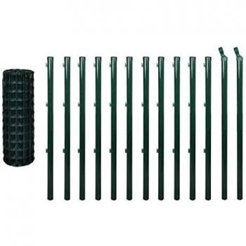 VidaXL Outdoor Euro Fence Barrier 25x0.8m Green Steel