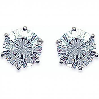 White Rhodium Lily Silver Earrings