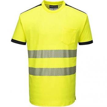 Krähe WORKWEAR Warn-T-Shirt T181, gelb-schwarz, 4XL