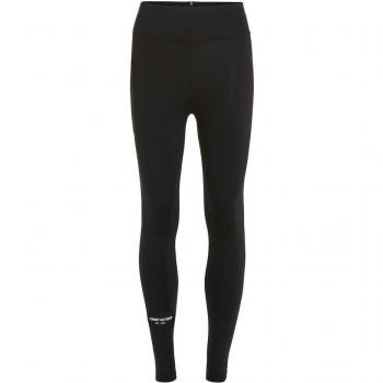 Leggings Tommy Hilfiger Nero Donna con Logo Piccolo