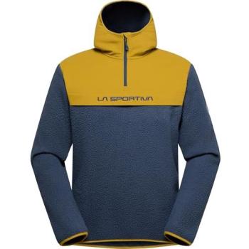 La Sportiva Sherpa Hooded Half Zip Fleece, Dual Color (Yellow/Midnight Blue) – L