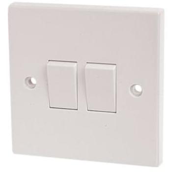 DCN4403NB Dual 2‑Gang Light Switch – 10A