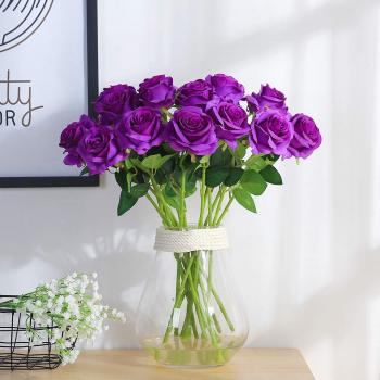 Veryhome 10 Pezzi Fiori Artificiali Rose di Seta