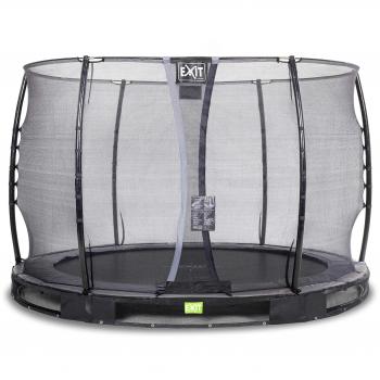 EXIT Elegant Ground 305 cm – Runder Trampolin schwarz + Economy Schutznetz