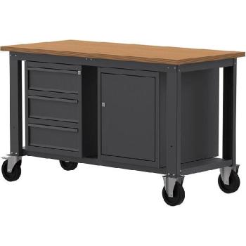 Banco Lavoro Ruotante SOGI X3N 1.5 m – Piano in Legno e Armadio