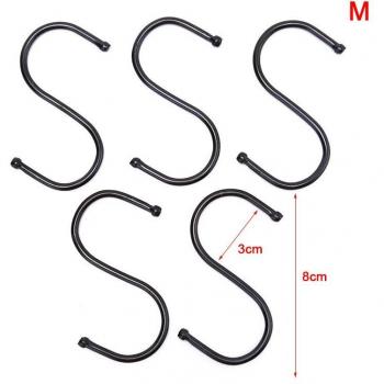 Black S Hooks for Clothes and Keys