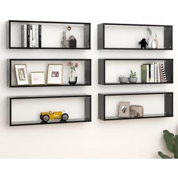 Prolenta Signature – Cube de rangement murale noir 6 pièces