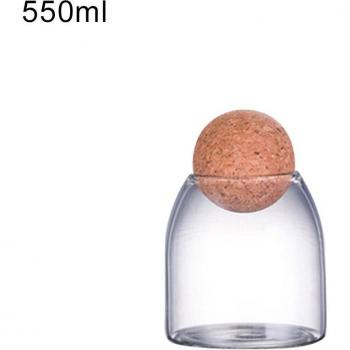 Bocaux de rangement en verre transparent, 750 ml, liège
