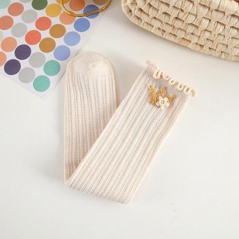 Calcetines de algodón color rosa y blanco para niños y niñas