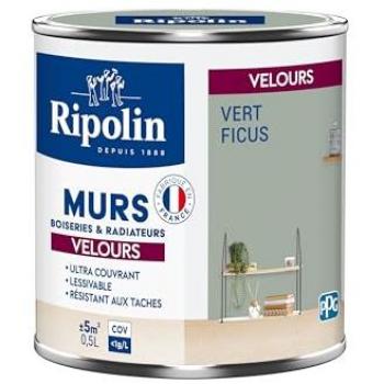 Peinture Vert Ficus en Couleur Murale à l’Aspect Velours Ripolin 0,5 L