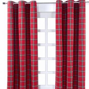 Gardinen „Schottensalat“ mit Ösen – Edward 2‑Pack, 100 % Baumwolle, 228×137 cm