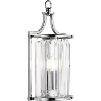 Applique Murale E14 H 35 cm Chrome Art Déco en Métal et Verre