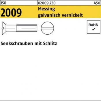 ISO 2009 Senkschraube M6 x 10mm Messing