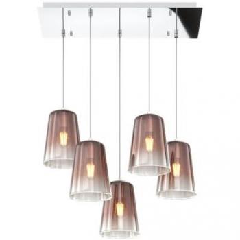 Sospensione Elegante 5 Luci E27 Cromo