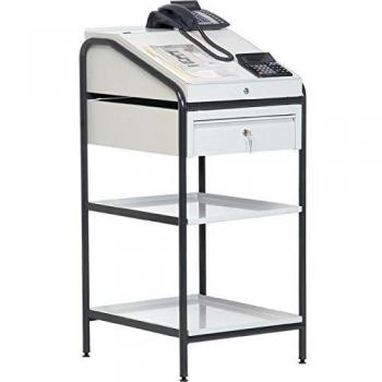 Stehschreibtisch H1140/B546/T605 – 2‑Boden, 1 Schublade, schwarz/lichtegrau