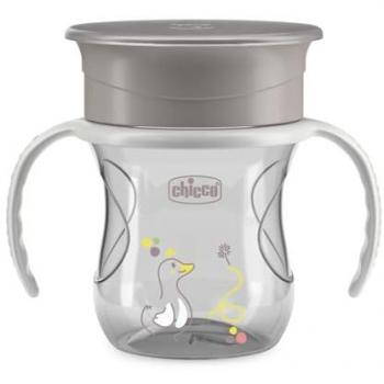 Chicco 360 No‑Spill Training Cup 200ml Grey, 12 Months+