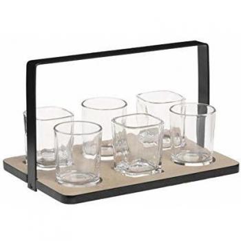 Collection Apéritif Gourmet 7 Pièces : 1 Plateau en Bambou et 6 Verrines