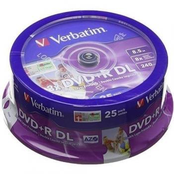 Verbatim DVD+R Doble Capa Imprimible por Inyección de Tinta 8x 25 unidades