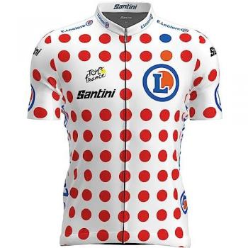 Maillot Santini Meilleur Grimpeur – Pois/Blanc – Homme – Vélo Route – Respirant