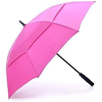 Rumblella ProWind Golf Umbrella – 55” Double Canopy, Hot Pink