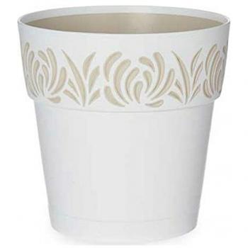 Vaso Gaia con Riserva d'Acqua Bianco