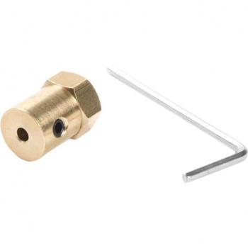 6mm Hex Connector Brass Flexible Motor Shaft Coupler with Screw Wrench