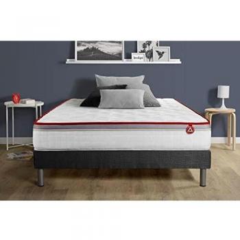 Somier gris con colchón de espuma Vitalit 160 x 200
