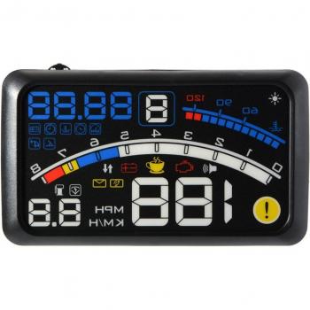 HUD Inteligente 5.5 E4 – Visor de Navegación con OBD II y Prevención de Exceso