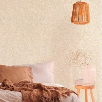 Décor Végétal Métallisé Crème-Yaune