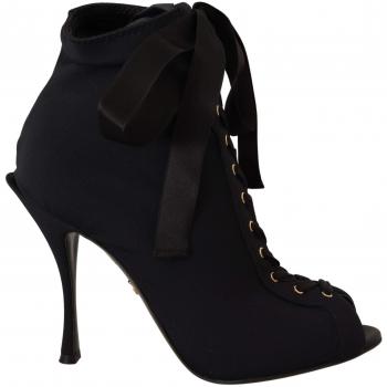 Dolce & Gabbana Black Stretch Short Ankle Boots