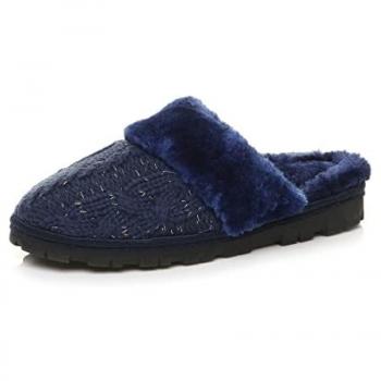 Shimmering Cable‑Knit Mule Slides – Size 8