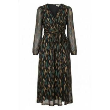 Yumi Robe Noire Métallisée à Enveloppe