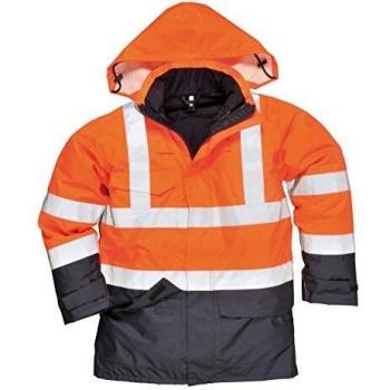 Portwest S779ONRXXL Bizflame Rain Hi-Vis Multi-Protection Jacket, 2X-Large, Orange/Navy