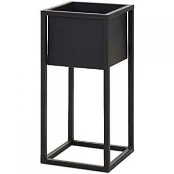 H&S 50cm Black Flower Pot with Stand