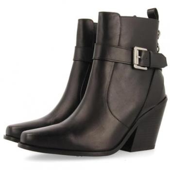 Botas de piel estilo cowboy para mujer con hebilla y tacón