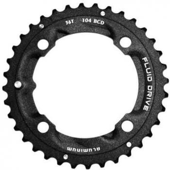 Sunrace 4BRA Triple Middle Outer MTB Chainring – Grey, 104mm, 36T