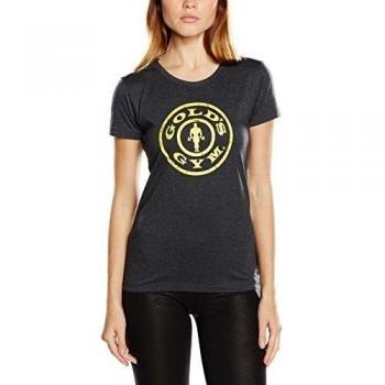 Camiseta Fitted Gold's Gym Stronger Than the Boys para Mujer, Gris (Charcoal Marl)