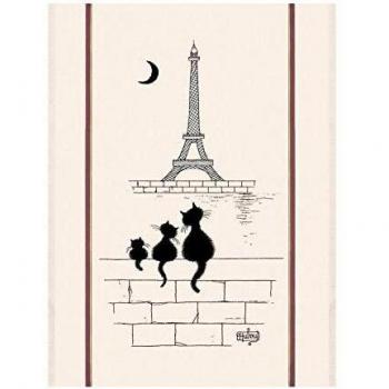 Torchon Dubout Chats Tour Eiffel 60x80cm
