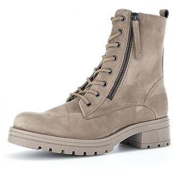 Gabor Damen Combat Boots Beige Flacher Absatz Wechselfußbett