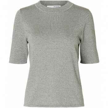 Selected Femme LURA Pullover in Silber, Größe S für Frauen