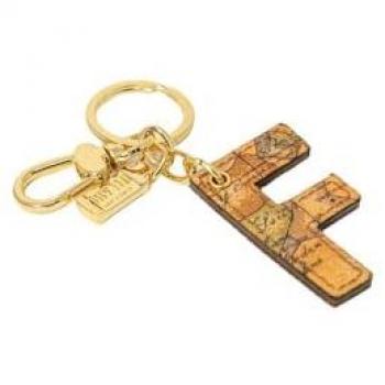 Alviero Martini 1a Classe Beige Geo Map Keyring for Women